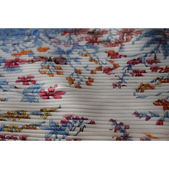 Hermes Antoine de Jacquelot Light Blue La Prairie Scarf Plisse Pleated Silk '94 - Picture 7 of 10